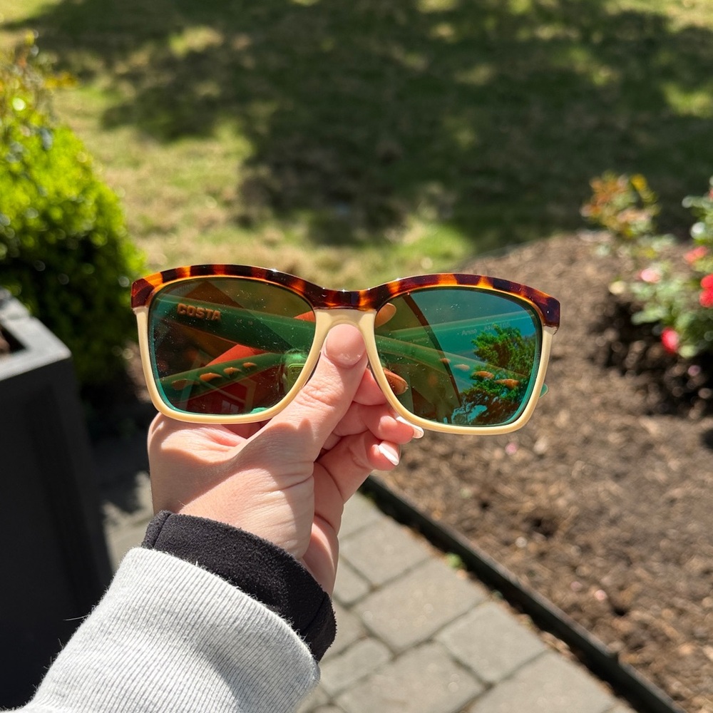 Costa Tortoise Sunglasses with Green Lenses